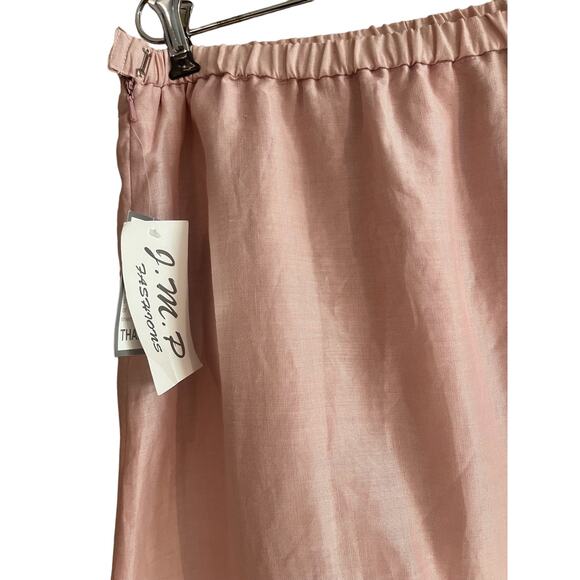 J.M.P. Fashions NWT 100% linen size XL Pink Rose color elastic waist - Picture 2 of 10